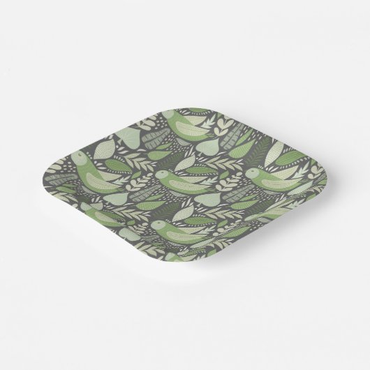 フクロウと自然 ペーパープレート (傾斜あり)