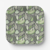 フクロウと自然 ペーパープレート (正面)