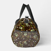 フクロウと花の模様 ダッフルバッグ (右)