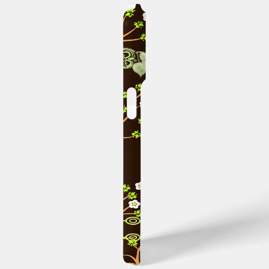 フクロウと花の模様 Case-Mate iPhoneケース (裏面 / 右)