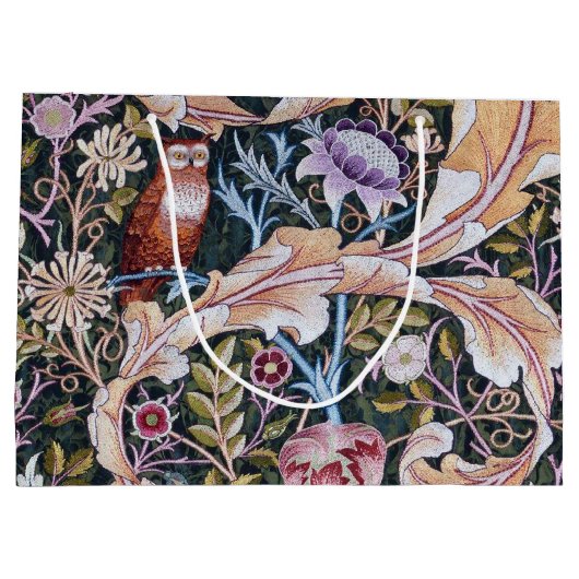 フクロウと花ウィリアム・モリス大抱き枕 ラージペーパーバッグ (裏面)