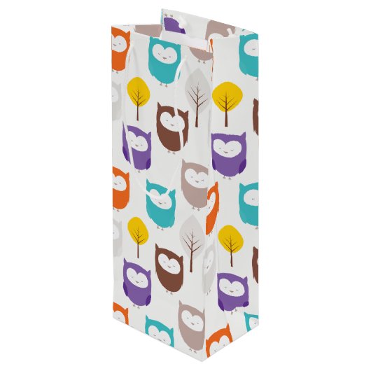 フクロウと葉 ワインギフトバッグ (裏面アングル)