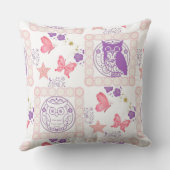 フクロウと蝶 クッション (裏面)