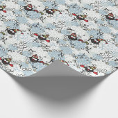 フクロウと雪模様 ラッピングペーパー (角)