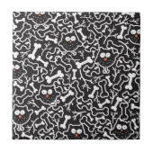 フクロウと骨 タイル (正面)