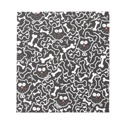 フクロウと骨 ノートパッド (正面)