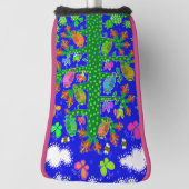 フクロウと鳥のゴルフクラブヘッドのサボテンの木 ゴルフヘッドカバー (回転90)