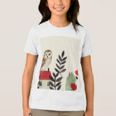 フクロウと鳥 トライブレンドＴシャツ (正面)