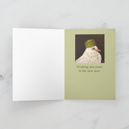 フクロウと鳩のクリスマスカード シーズンカード (内部)