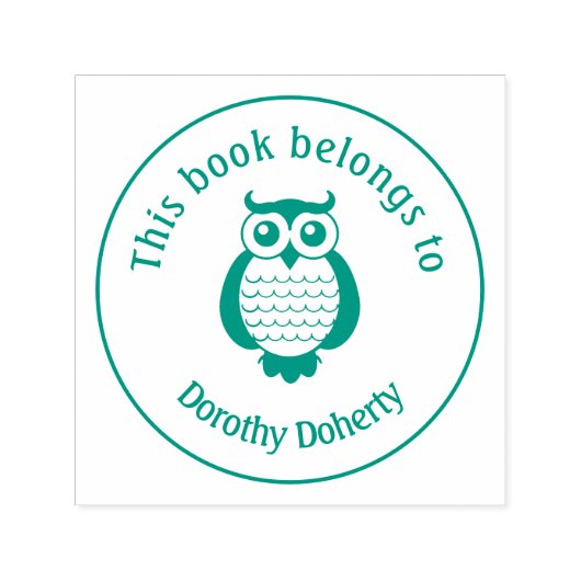 フクロウとEx Libris |パーソナライズ可能 セルフインキングスタンプ (デザイン)