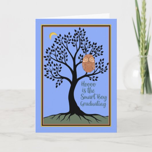 フクロウによる卒業8年生 カード (正面)