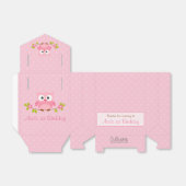 フクロウのお気に入りボックス(誕生日/ベビーシャワー) – ピンクテント フェイバーボックス (折り畳みなし)