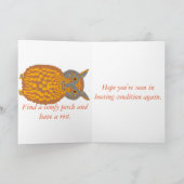 フクロウのことわざ、おお、すぐに元気になれよ、名前を付けて カード (内部)