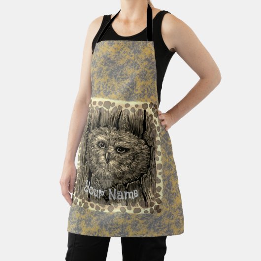 フクロウののぞき エプロン (インサイチュ)