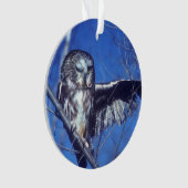 フクロウのまばたき オーナメント (正面)