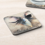 フクロウのまばたき コースター (左側)