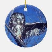 フクロウのまばたき セラミックオーナメント (裏面)