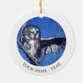 フクロウのまばたき セラミックオーナメント (裏面)