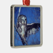 フクロウのまばたき メタルオーナメント (右)