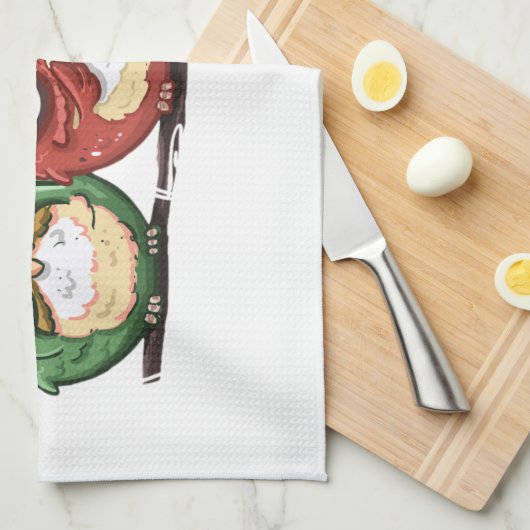 フクロウのやじり声は悪を聞いてはいけないことを話すためにことを見ます キッチンタオル (四つ折り)