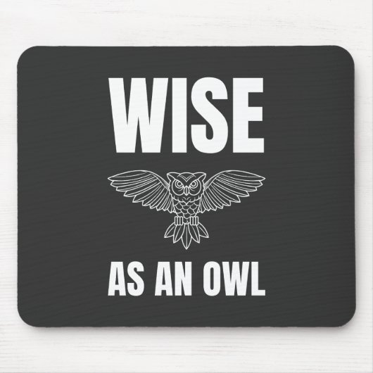 フクロウのように賢い マウスパッド (正面)