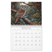 フクロウのウォールカレンダー カレンダー (2月 2026)
