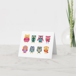 フクロウのカスタムなメッセージカード カード
