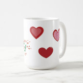 フクロウのカップルのバレンタインデーのマグ コーヒーマグカップ (正面右)