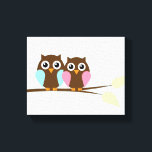 フクロウのカップルの枝 キャンバスプリント<br><div class="desc">..</div>