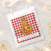 フクロウのカボチャのギンガムパターンの好意バッグ フェイバーバッグ (クリップ留めされた状態)