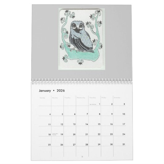 フクロウのカレンダー2011年 カレンダー (1月 2026)