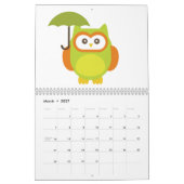 フクロウのカレンダー カレンダー (3月 2027)