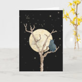 フクロウのカード カード (黄色い花)