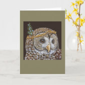 フクロウのカード「サル」 カード (黄色い花)