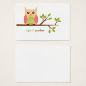 フクロウのギフトエンクロージャー、ギフトタグ(#GIFT001) (正面&裏面)