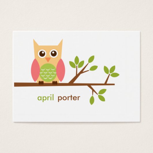 フクロウのギフトエンクロージャー、ギフトタグ(#GIFT001) (正面)