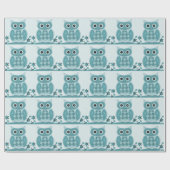 フクロウのギフト用包装紙 ラッピングペーパー (フラット)