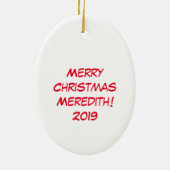 フクロウのクリスマスおもしろい漫画 セラミックオーナメント (裏面)