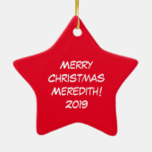 フクロウのクリスマスおもしろい漫画 セラミックオーナメント (裏面)