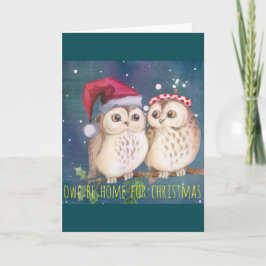 フクロウのクリスマスカード シーズンカード