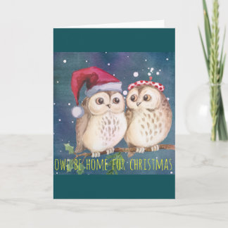 フクロウのクリスマスカード シーズンカード