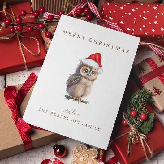 フクロウのクリスマスカード シーズンカード