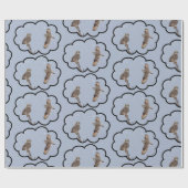 フクロウのクリスマス ラッピングペーパー (フラット)