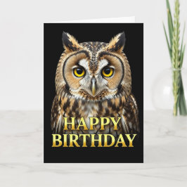 フクロウのクローズアップ 誕生日カード カード