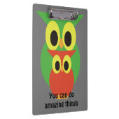 フクロウのグリーンとレッド クリップボード (右)