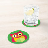 フクロウのコースター ラウンドペーパーコースター (インサイチュ)