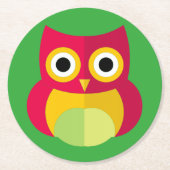 フクロウのコースター ラウンドペーパーコースター (正面)