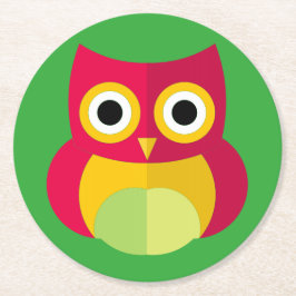 フクロウのコースター ラウンドペーパーコースター