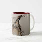 フクロウのコーヒーカップ ツートーンマグカップ (正面右)