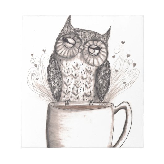 フクロウのコーヒー時間 ノートパッド (正面)